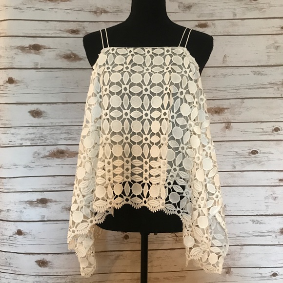 NICHOLAS Tops - NICHOLAS WHITE CROCHET PONCHO STYLE TOP